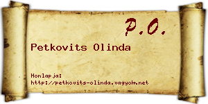 Petkovits Olinda névjegykártya